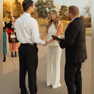 Self-Portrait White Set (includes top & bottoms) with Silver Accents